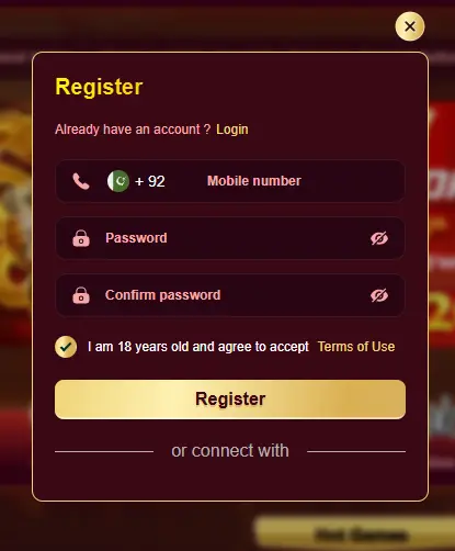 Zor77 Game app login and registration